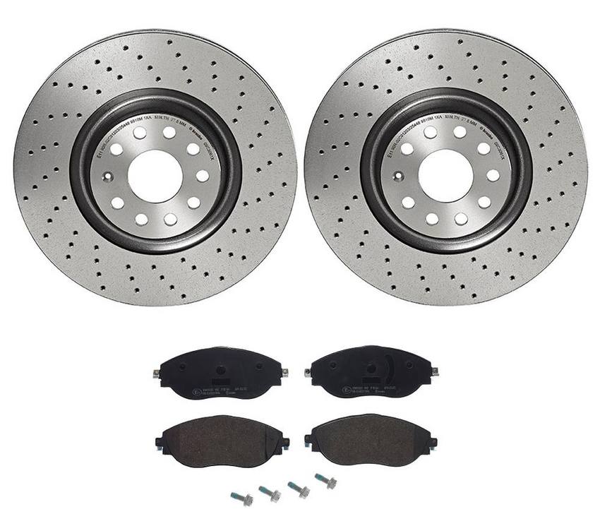 VW Brakes Kit - Brembo Pads and Rotors Front (340mm) (Low-Met) (Xtra) 8S0615301D - Brembo 4026502KIT